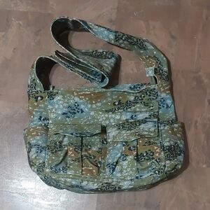 XL Free People Green Camouflage Bag